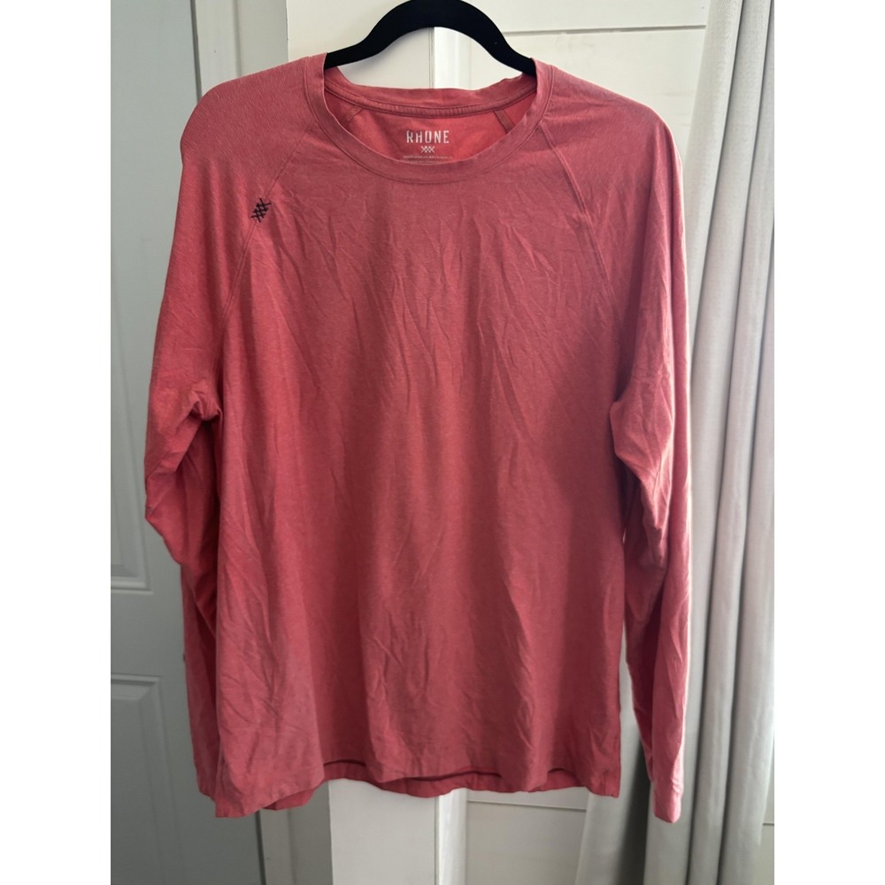 Rhone Shirt‎ Mens Large Red Long Sleeve Performance Athletic Running Top